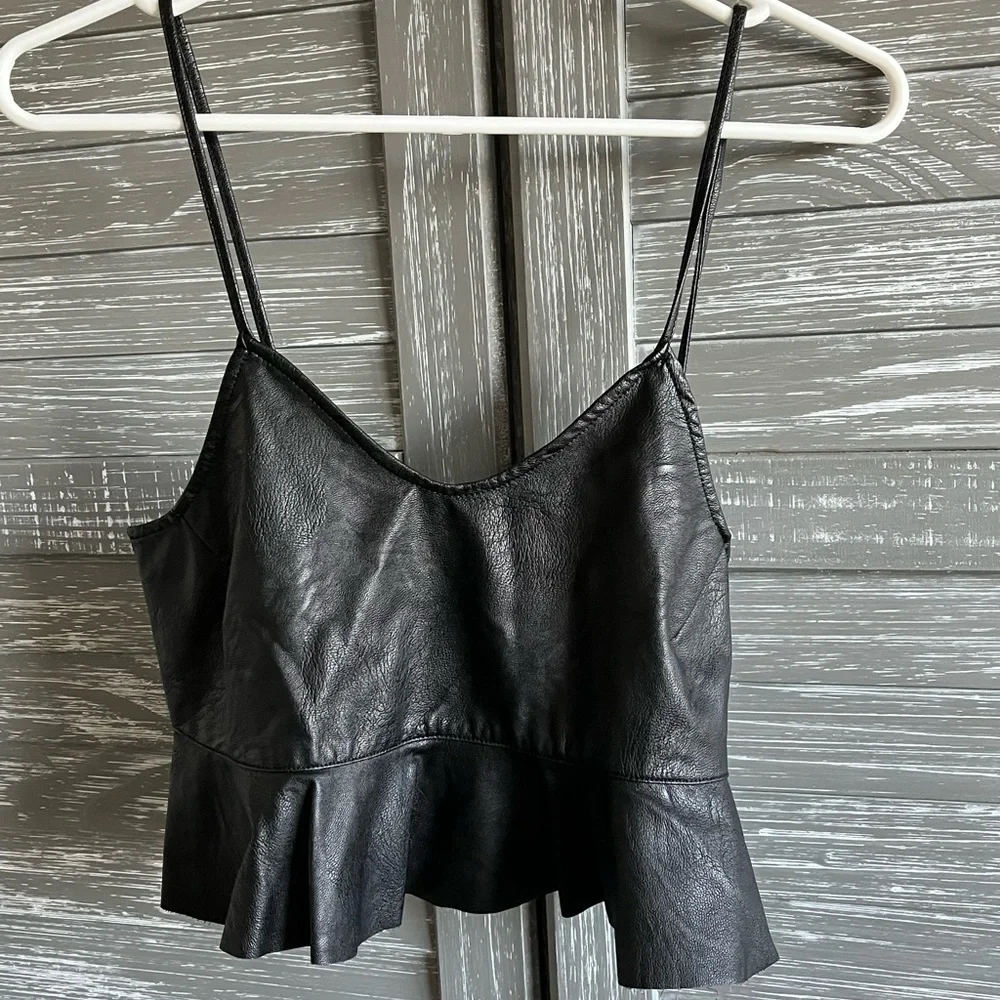 Zara Leather Crop Top NWOT - Picture 1 of 6